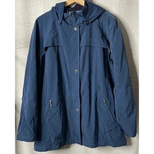 Nautica Mens Windbreaker Jacket Blue Vented Hooded Zip Pockets Long Sleeves XL